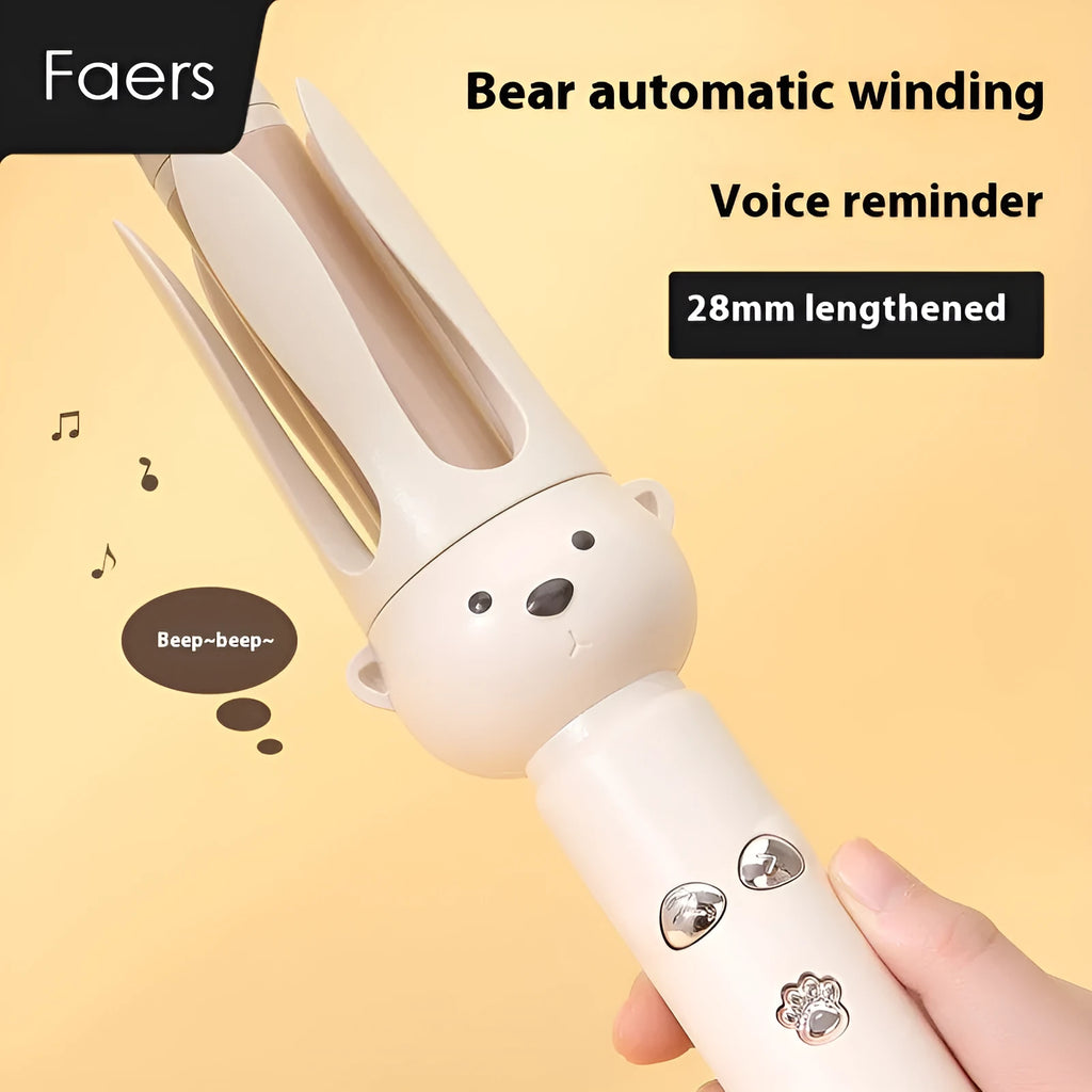 Beige FS-H208 automatic hair curler with negative ion feature and wired power supply for styling