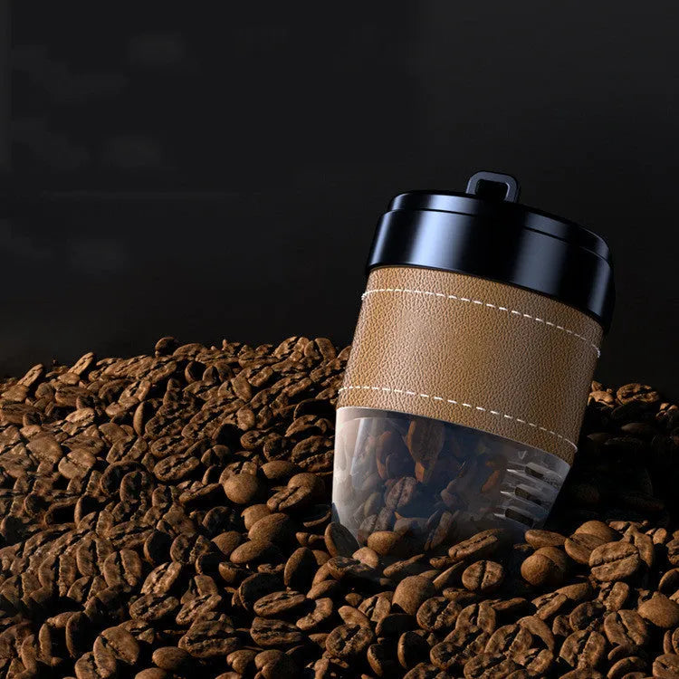 Coffee cup-shaped car air freshener with solid coffee beans fragrance in multiple colour options
