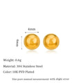 Stainless steel ball stud earrings geometric minimalist design multiple sizes