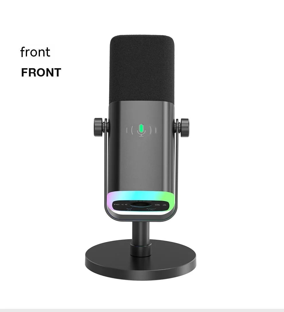 Dynamic noise reduction microphone in black, pink or white colour with matching bracket and included cables