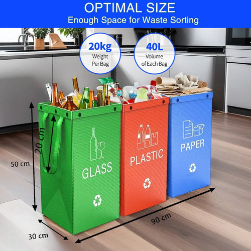 40-litre rectangular waterproof PP plastic clean bag for garbage classification in assorted colours