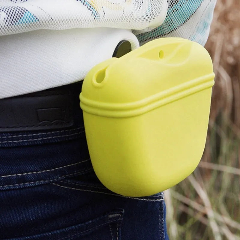 Silicone dog training treat waist bag with magnetic closure and belt clip in multiple colours