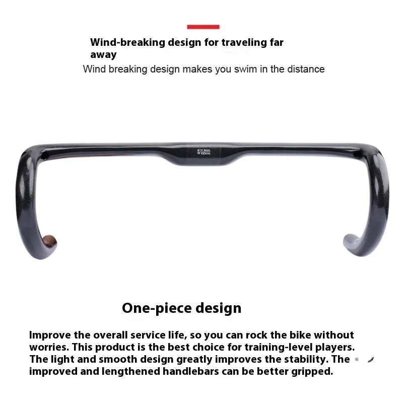 Non-standard carbon fibre drop bar for road bicycle, black grey silver UD finish, available in 400mm 420mm 440mm