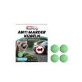 Four anti-marten balls with peppermint, ginger, and lemon extracts in quartz sand for car engine repellent