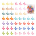 Set of 50 glitter mini butterfly hair claw clips in assorted colours, plastic and metal construction, 0.6 inches each