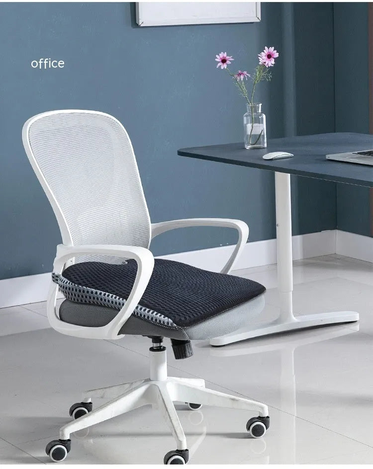Memory foam seat cushion with fixed strap in black, grey and milky white colours