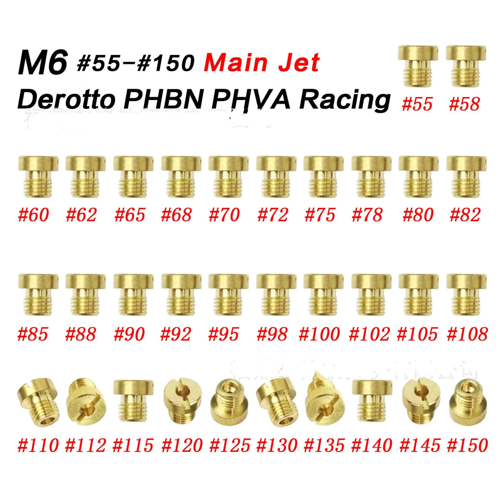 M6 carburettor nozzle main measuring hole size 55-150 for Derotto PHBN PHVA single jet