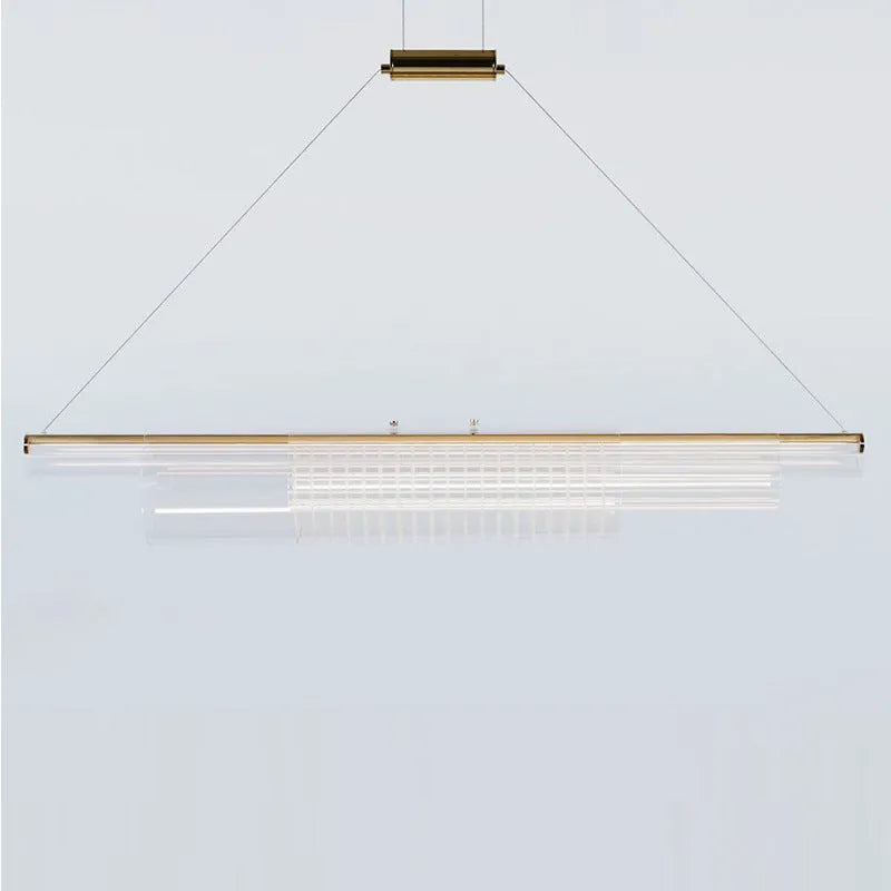 Glass pendant lamp with iron body in minimalist modern design for restaurant lighting