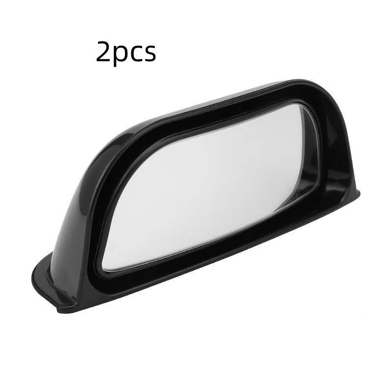 Black and white universal wide-angle car rearview mirror with two-row design.