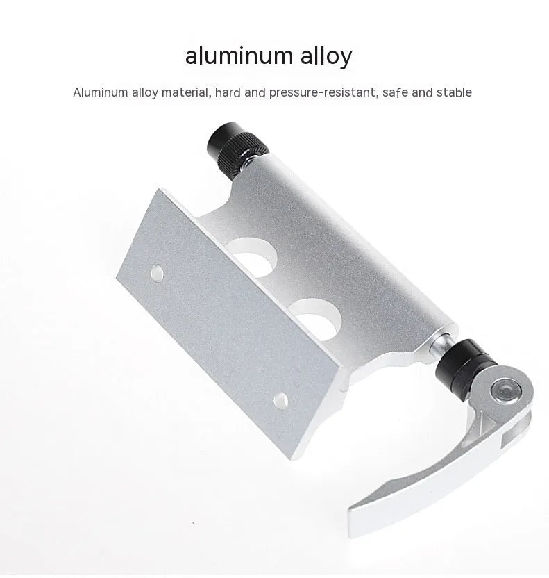 Silver metal bicycle front fork quick release fixing clip with adjustment mechanism
