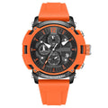 Men's oversized 51mm waterproof watch with luminous display and calendar function in multiple colour options