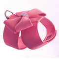 Microfiber dog chest strap harness with decorative bowknot in blue, orange, and pink colour options