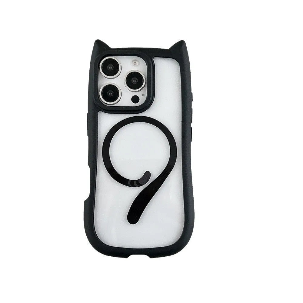Transparent acrylic TPU phone case with magnetic suction for iPhone 17 in multiple colours