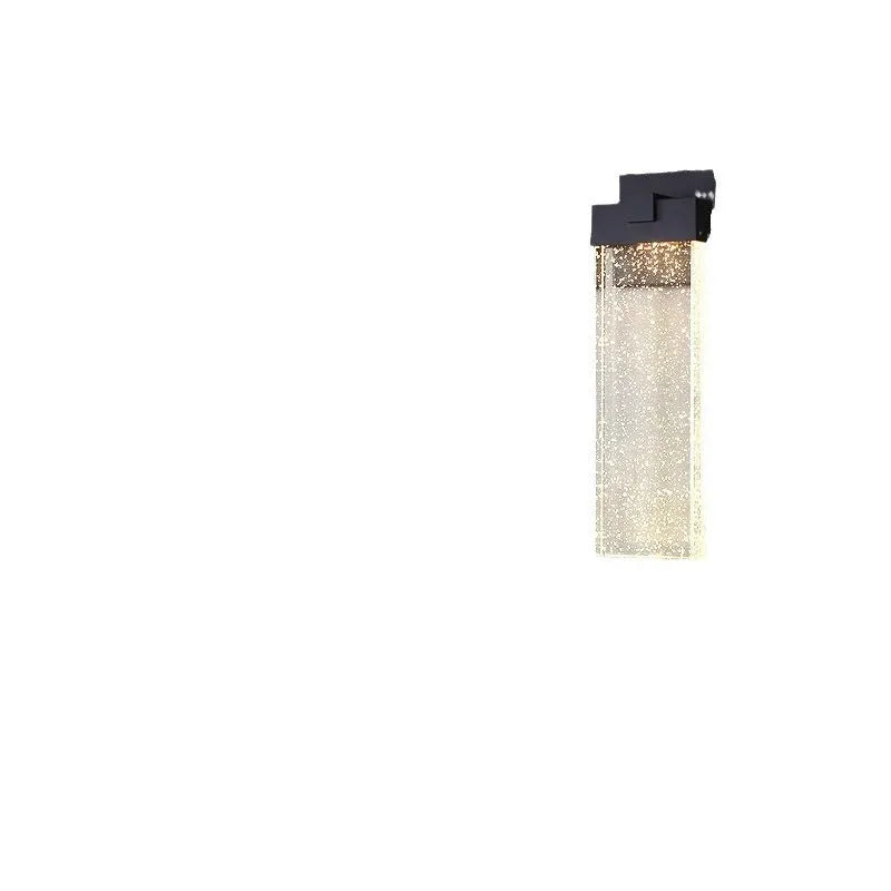 Black stainless steel outdoor LED wall lamp with warm light for courtyard or corridor