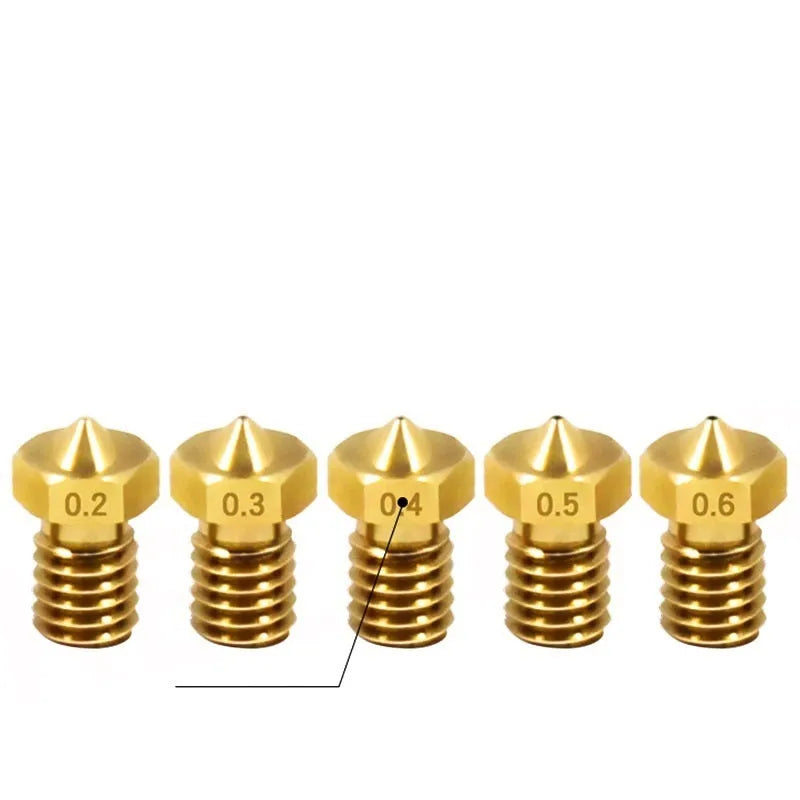 Brass M6 3D printer nozzle 12.5x7mm with smooth inner wall and chamfer inlet for 1.75mm filament
