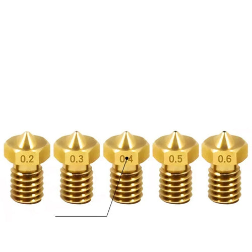 Brass M6 3D printer nozzle 12.5x7mm with smooth inner wall and chamfer inlet for 1.75mm filament