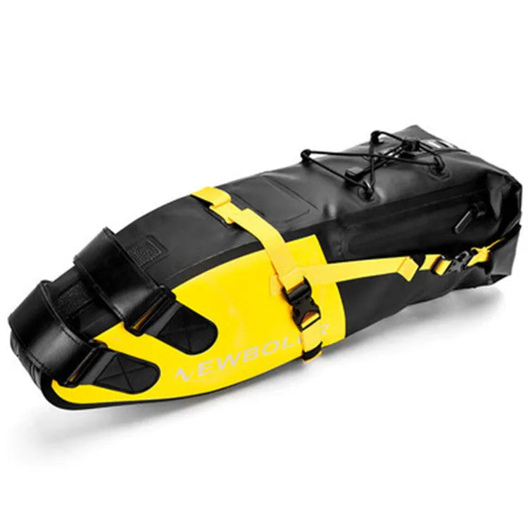 Waterproof PVC cycling tail bag with 13-litre capacity in black, green or yellow colours