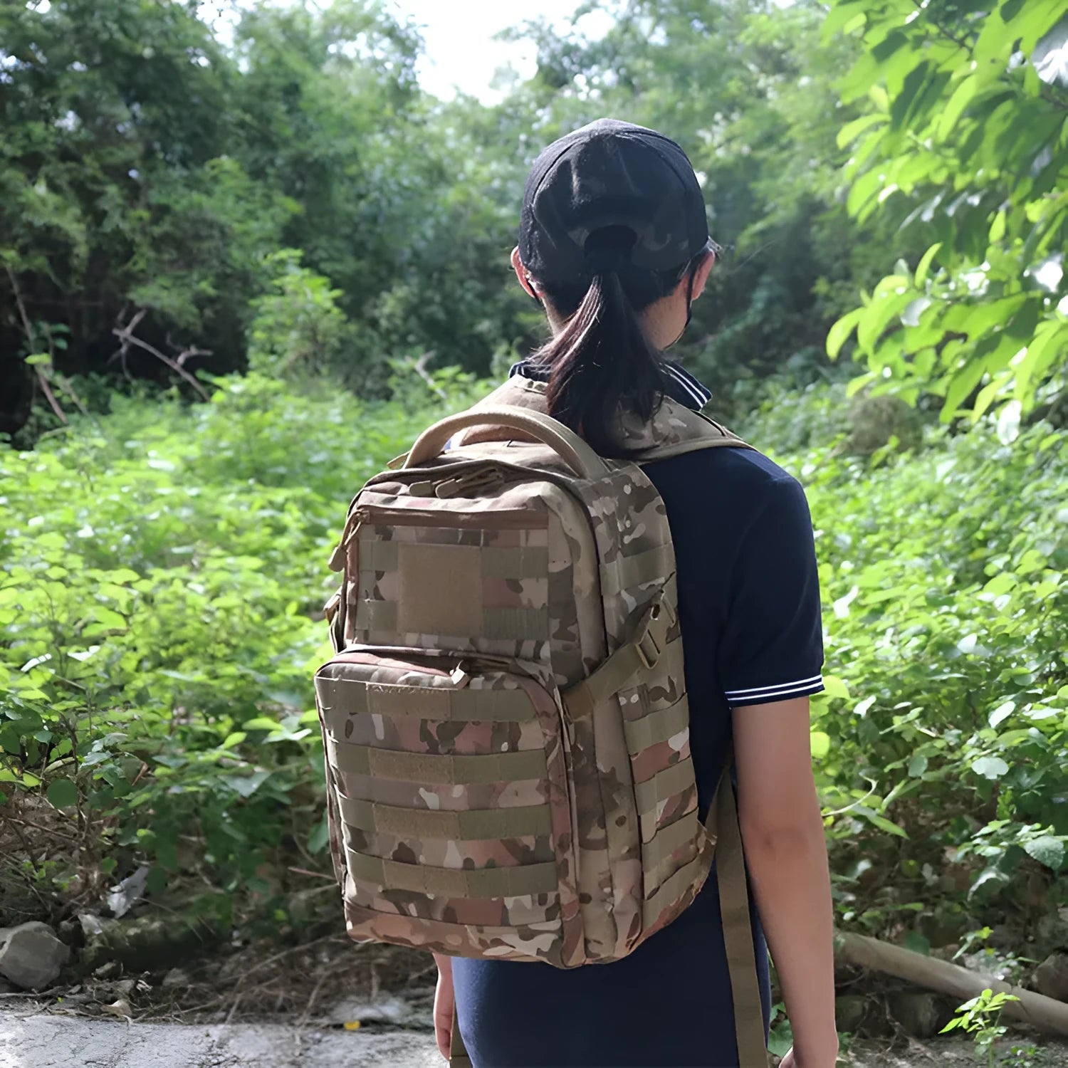 Tactical multi-functional assault backpack in solid colour, 20-35L capacity, Oxford material, wear-resistant, outdoor sport climbing use