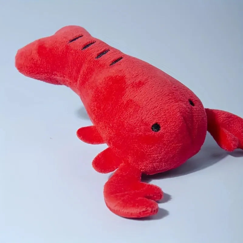 Red plush lobster crab dog toy with squeaker, size 12.5cm for small medium breeds