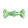 Natural rubber dog bone chew toy with camouflage pattern for medium and large breed dogs.