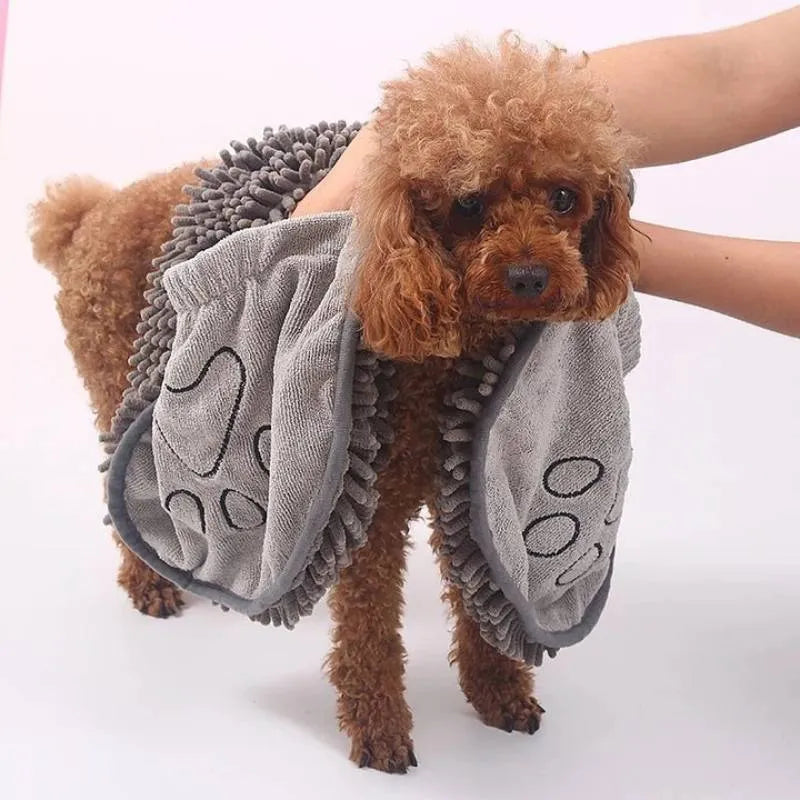 62x23cm dog bath robe towel in blue, grey, purple or red for pet drying