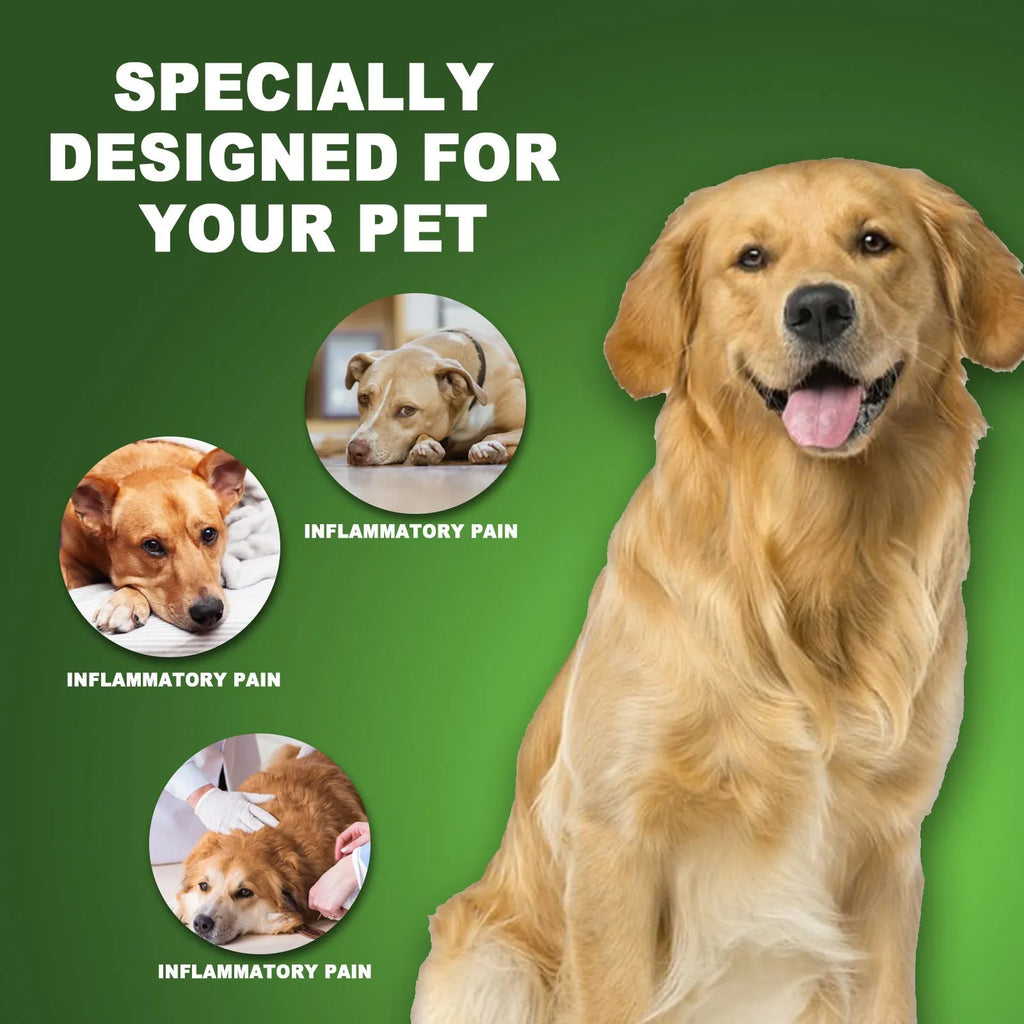 60ml bottle of Pet Pain Relief Universal Care Solution with natural extracts for dogs and cats