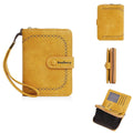 Women's PU leather coin purse with zipper and card slots in multiple colour options