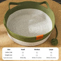 Woven cat nest mat in brown with cotton string stitching texture on a pet bed