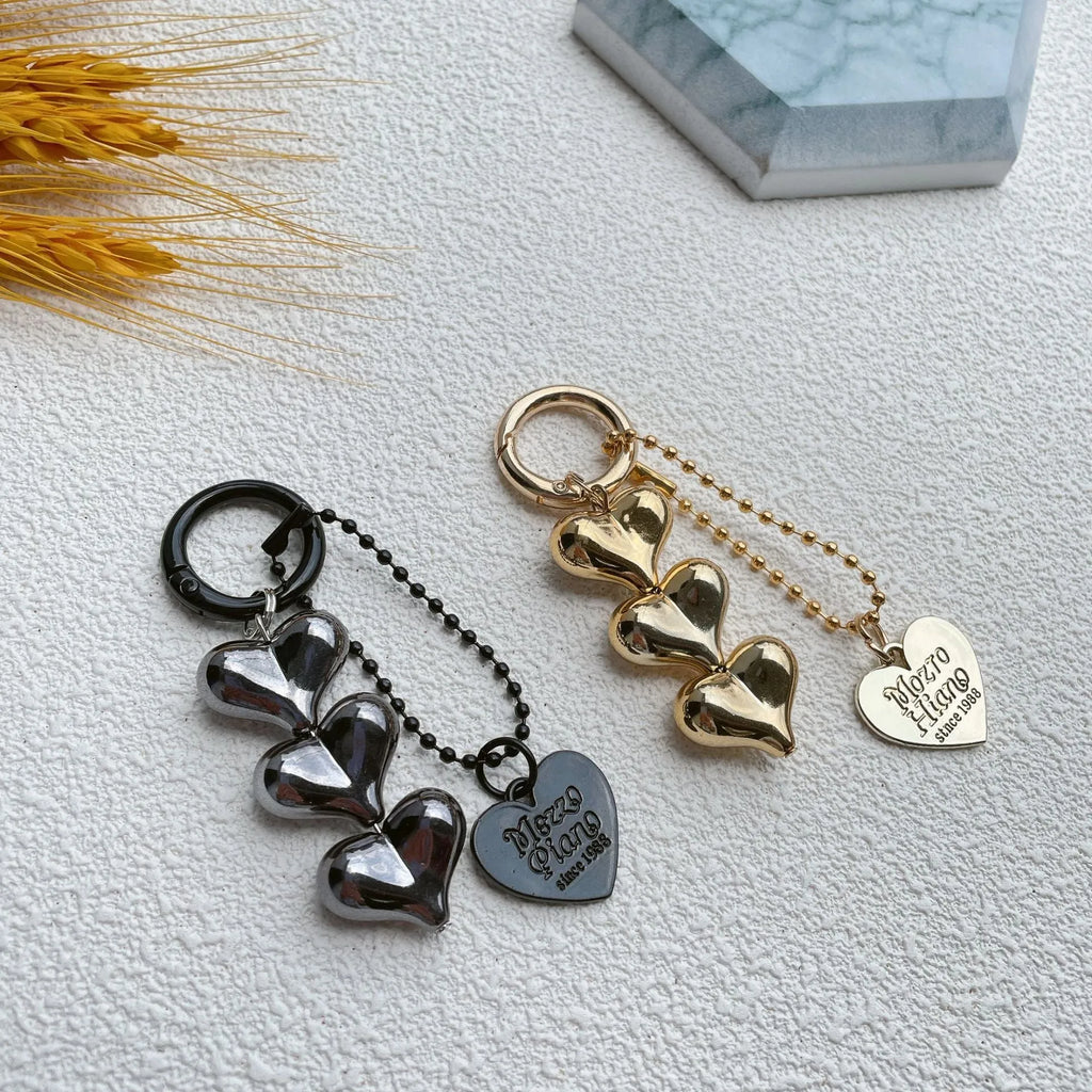 Acrylic love heart key ring with electroplated finish in black colour option