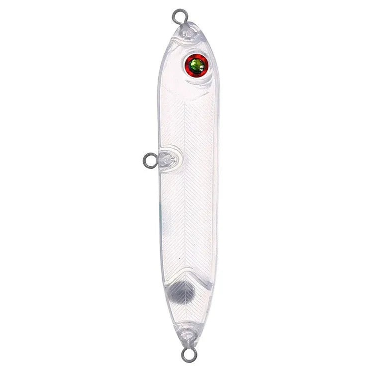 Transparent 9.5cm ABS plastic fishing lure blank body with 7mm eye socket
