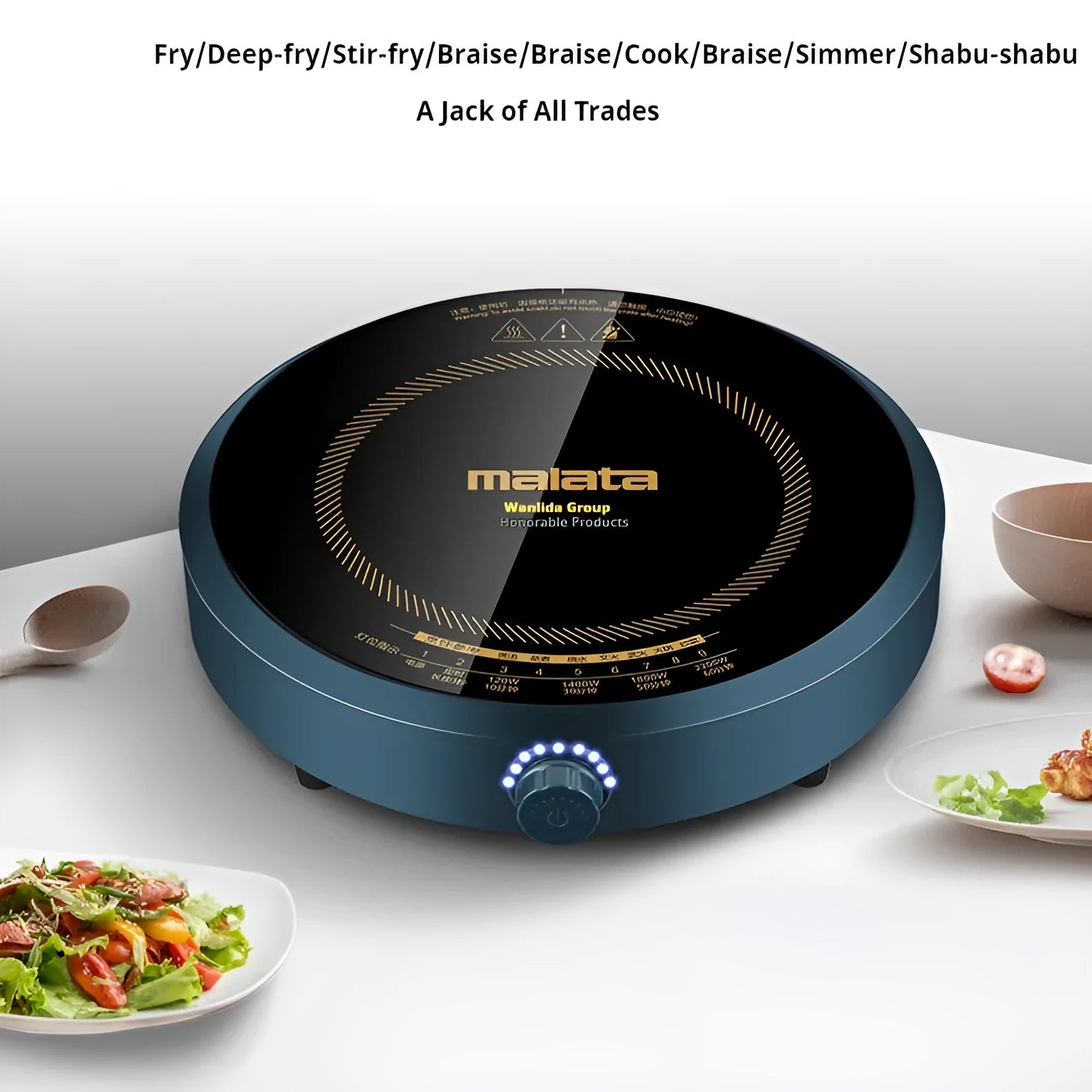 Household induction cooker 2200W circular knob-type 270mm energy-saving countertop cooking appliance