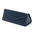 Triangle folding glasses case in compression-resistant cardboard with handmade stitching