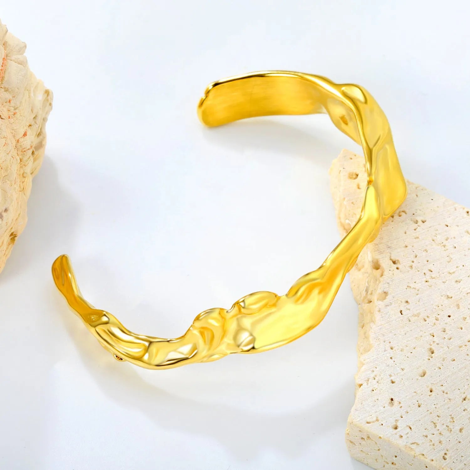 Stainless steel alloy bracelet in European advanced style showing metallic finish details