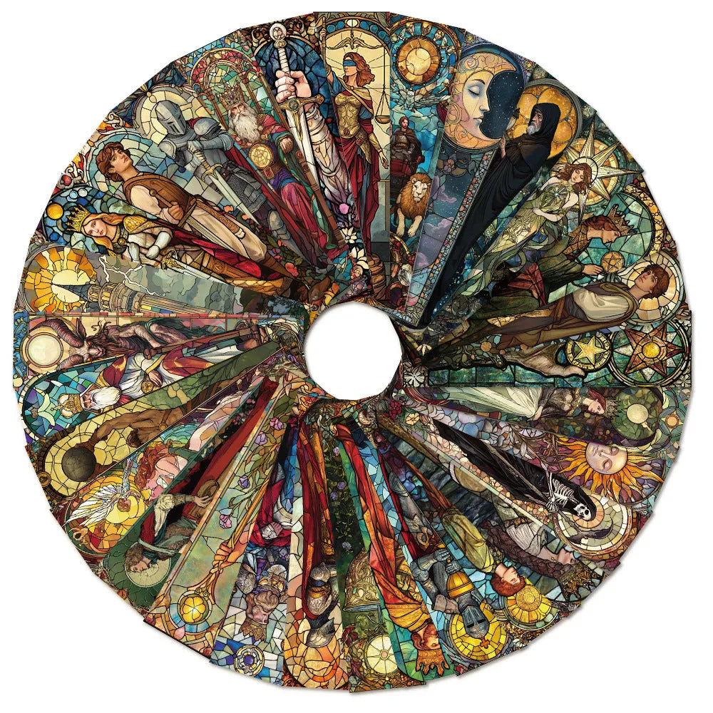 30 tarot bookmarks with painted glass artwork in colourful designs on paper material