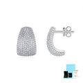 S925 sterling silver geometric ear studs with extremely white moissanite stones and alloy backs
