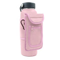 Cloth fitness bottle cover with magnetic closure in Lake Blue colour, fitting a large sports water bottle.
