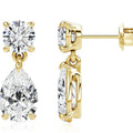 925 sterling silver water drop moissanite stud earrings with round and water drop stones