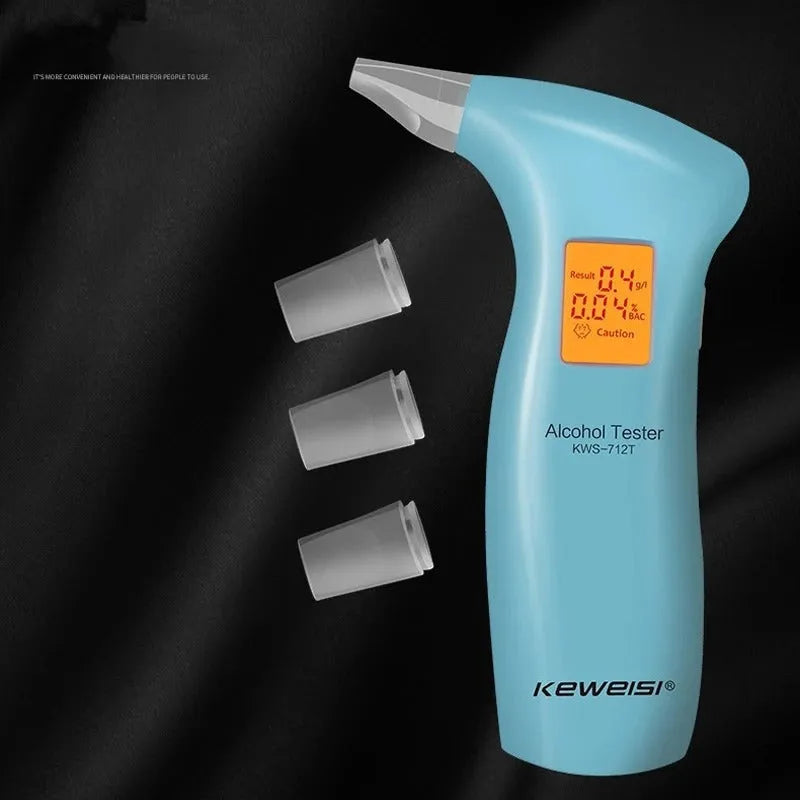 Portable orange light breath alcohol tester with four mouthpieces for driver testing