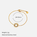 Sunflower series women's gold necklace and bracelet set with geometric chain design