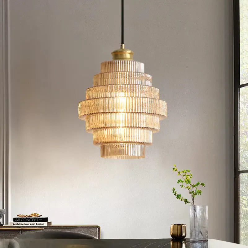 Modern simple small droplight pendant light in smoky gray for hallway or bedroom use