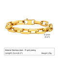 Men's stainless steel square chain bracelet with electroplated finish in four colour options