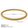 Stainless steel open-end buckle bracelet with electroplated finish, available in gold, white zirconium, and white diamond colours