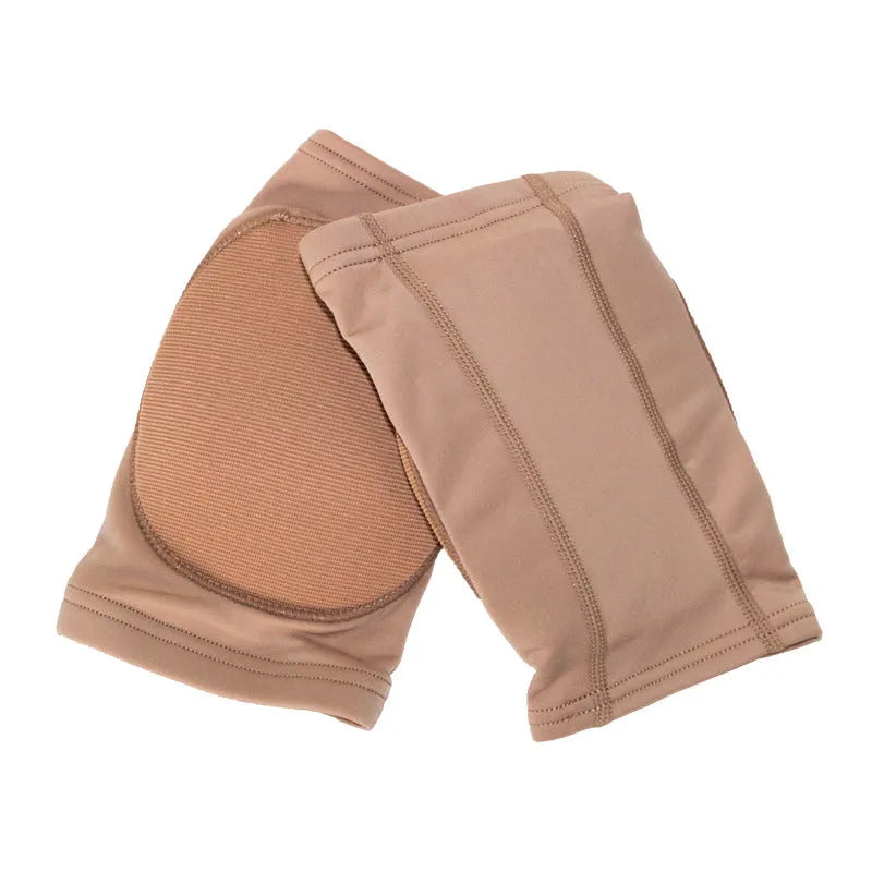Ballet dance knee pads in stretchable cotton fabric available in skin colour or black