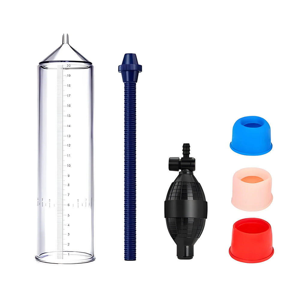 Silicone cover accessory for male exercise machine in plastic valve exerciser colour with connection components