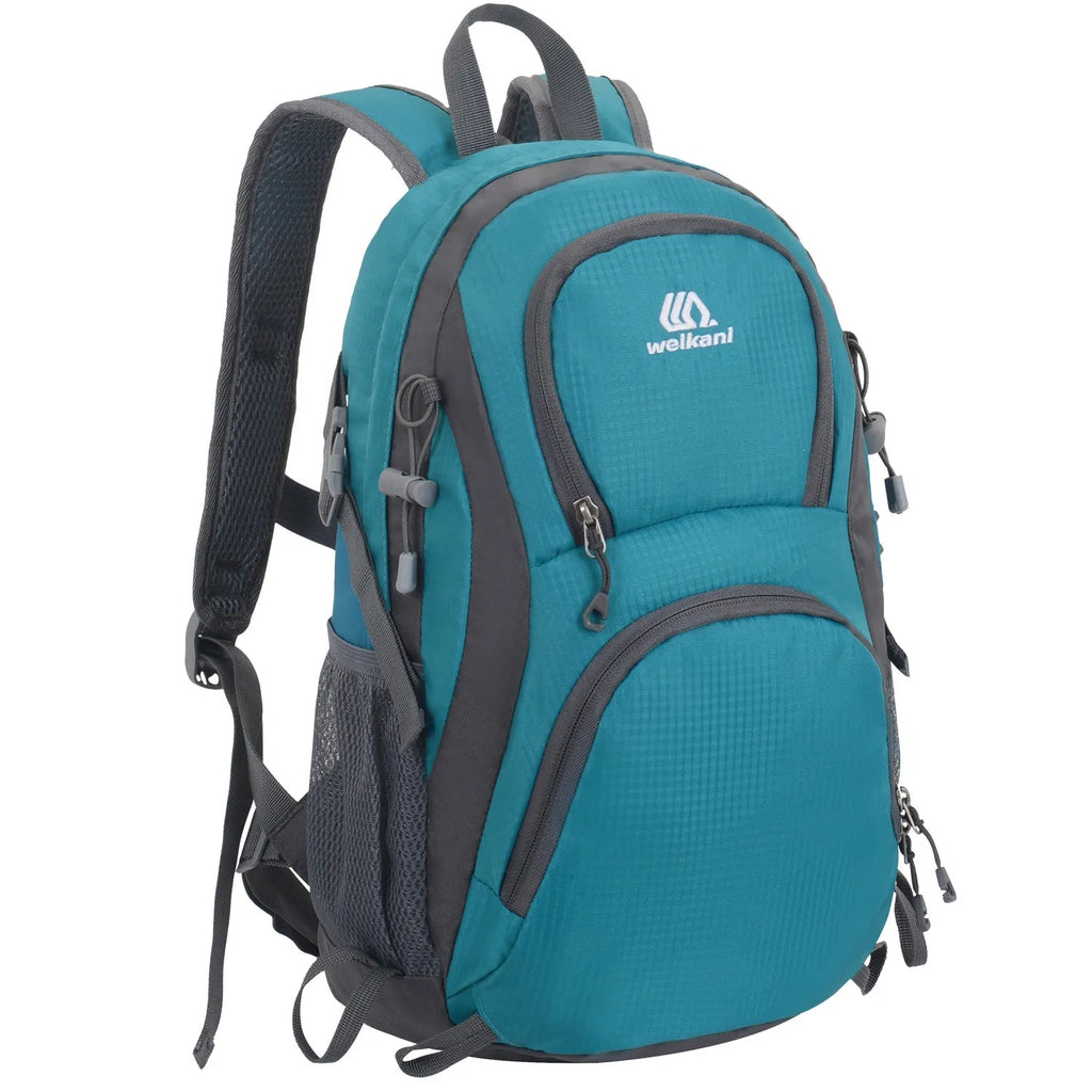 Multi-functional 20L Oxford cloth sports backpack in black for mountaineering and hiking, with air pillow belt