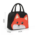 Cartoon insulated lunch box bag in orange bear design with aluminium foil insulation.