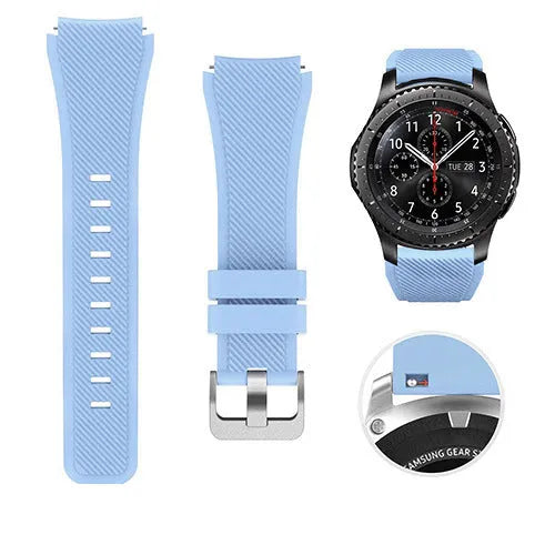 22mm silicone watch strap with monochrome twill pattern, available in multiple colours for smartwatch replacement