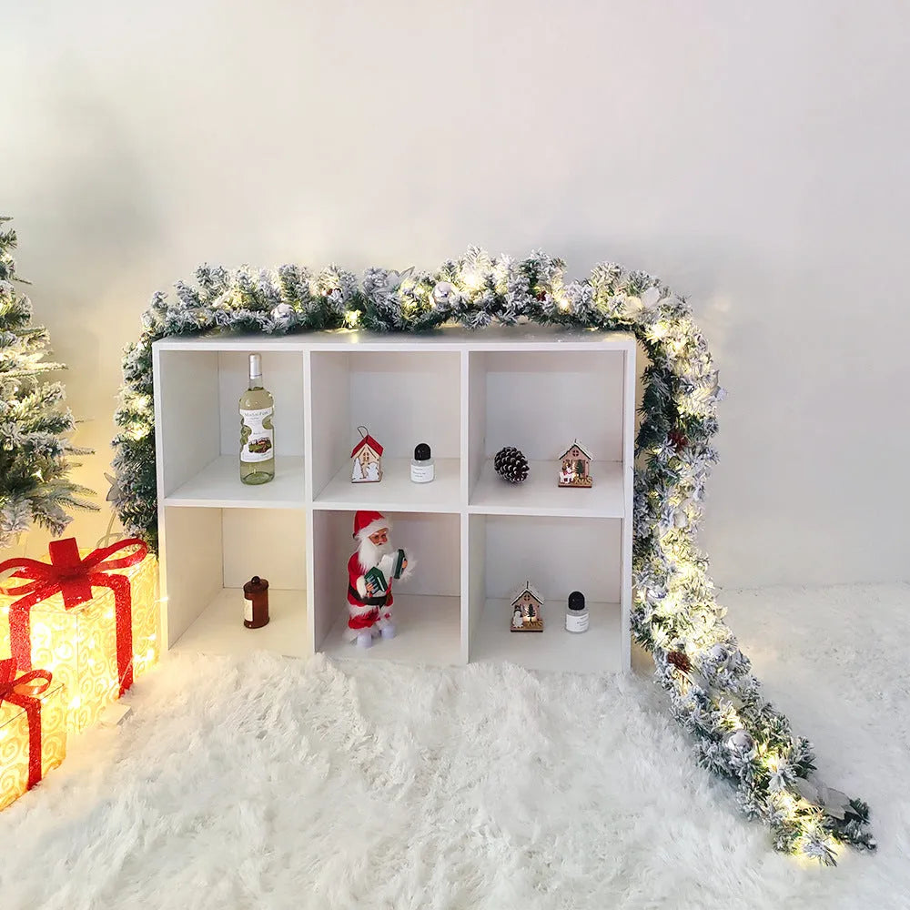 American-style flexible PVC Christmas rattan garland with flocked detailing in one of five colour options.