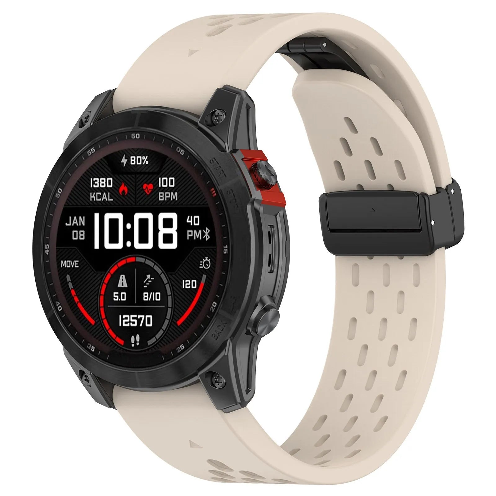 Garmin Fenix quick release nylon watch strap in multiple colours with a small utility knife.