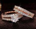 Women's geometric alloy ring set in silver, gold and rose gold with round decorative elements